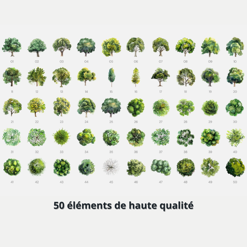 Pack de végétations en aquarelle