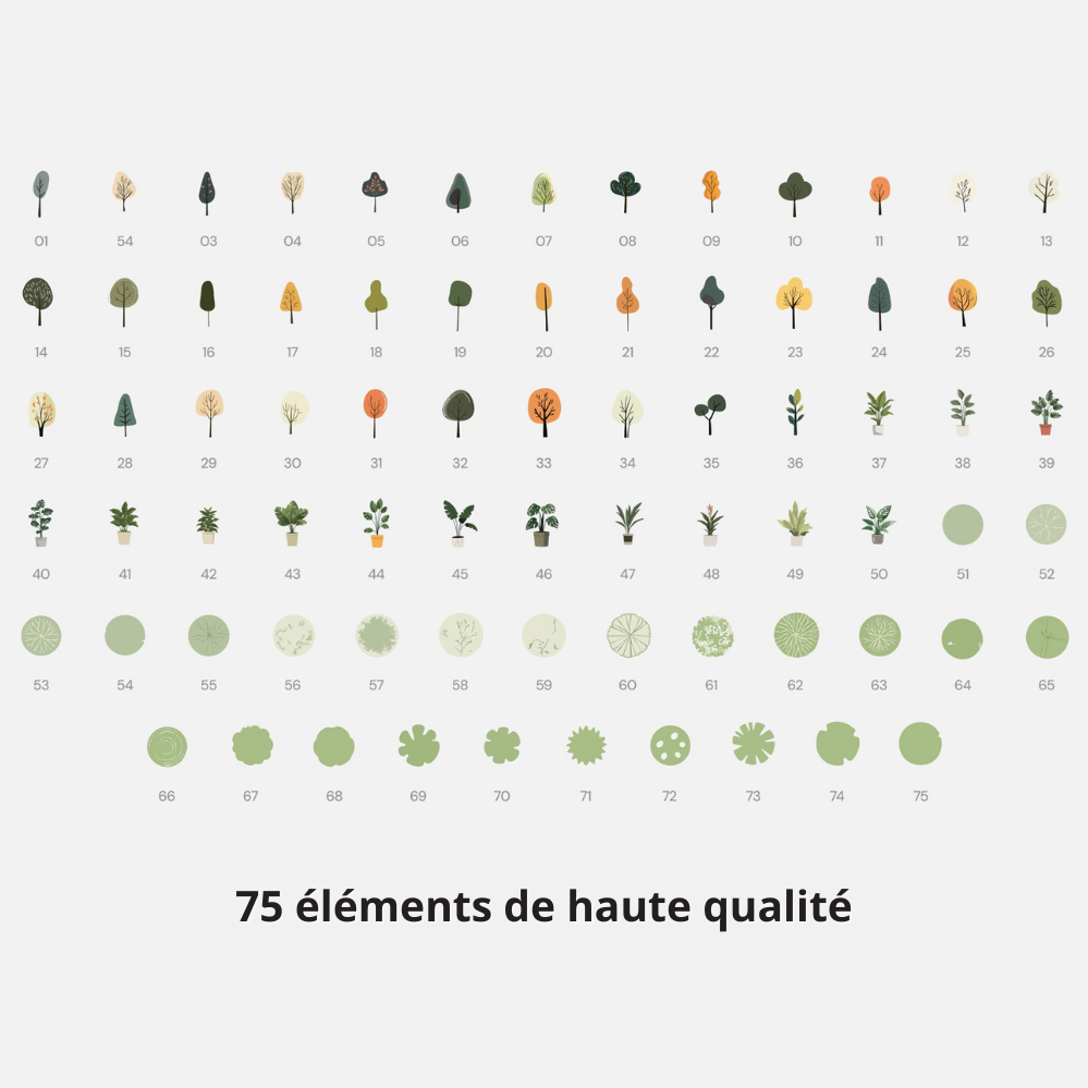Pack de plantes style collage