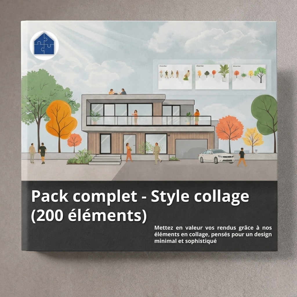 Pack complet - style collage (200 éléments)