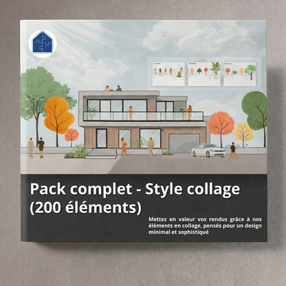 Pack complet - style collage (200 éléments)