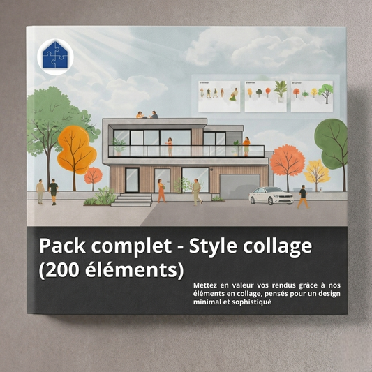 Pack complet - style collage (200 éléments)