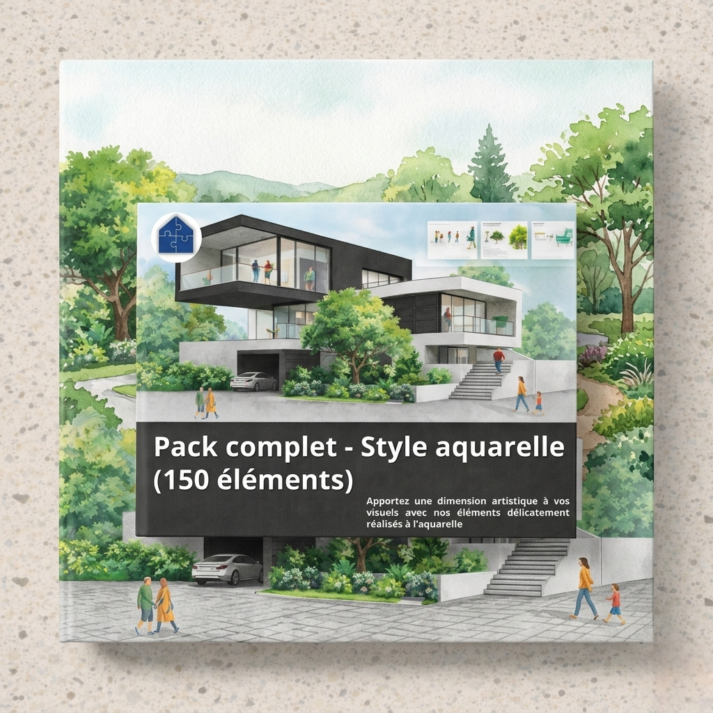 Pack complet - style aquarelle (150 éléments)