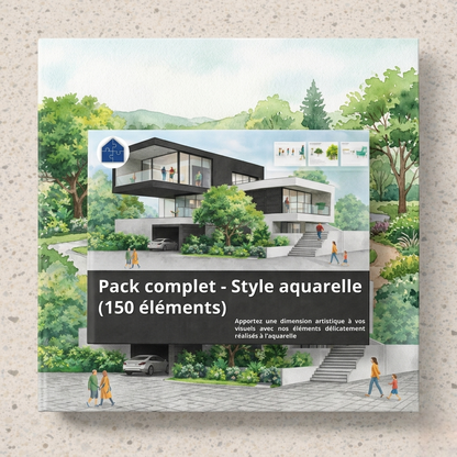 Pack complet - style aquarelle (150 éléments)