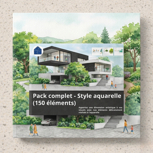 Pack complet - style aquarelle (150 éléments)