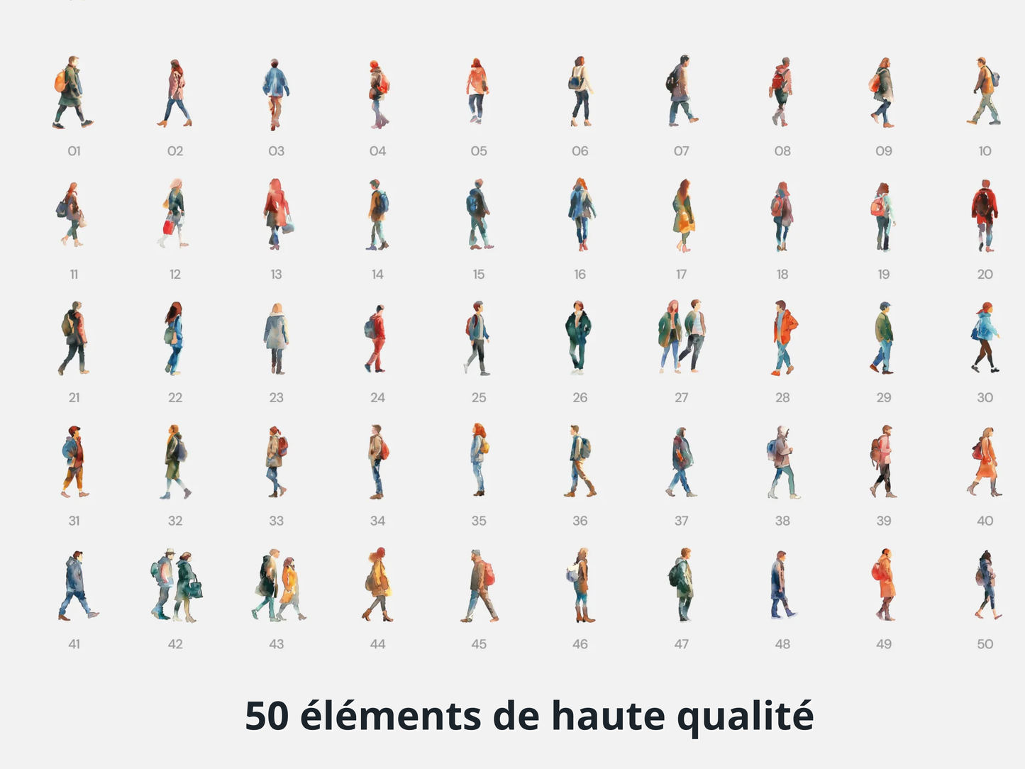 Pack complet - style aquarelle (150 éléments)