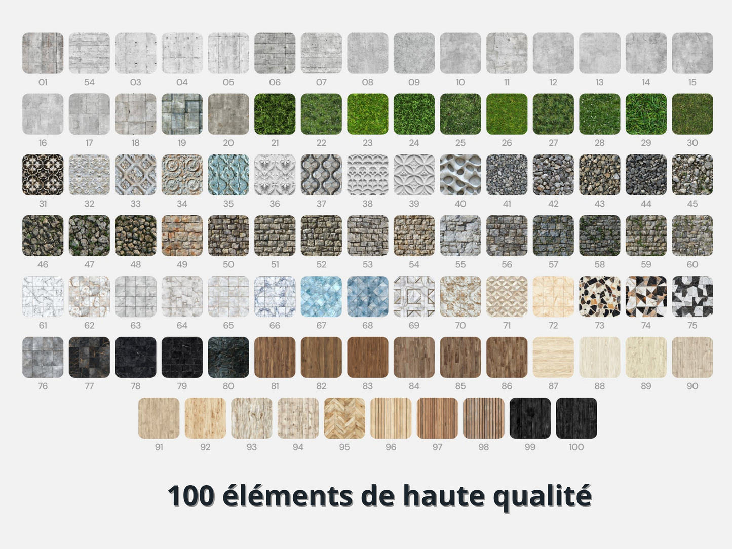 Pack complet - Textures (200 éléments)