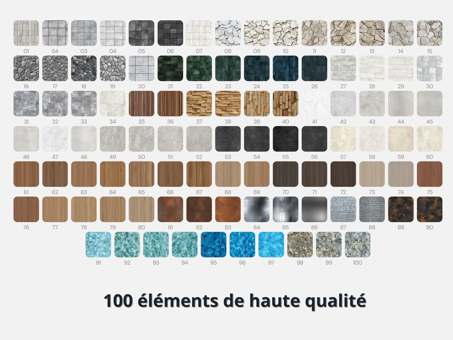 Pack complet - Textures (200 éléments)