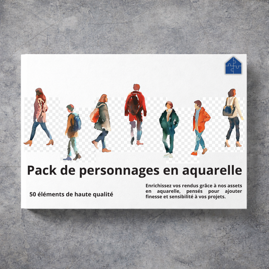 Pack de personnages en aquarelle