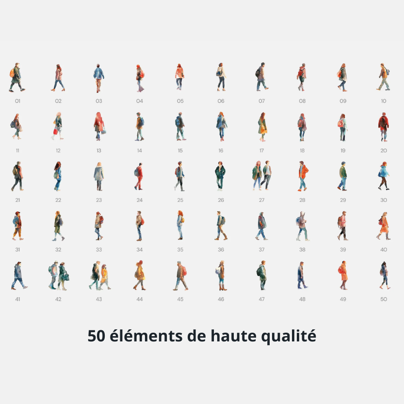Pack de personnages en aquarelle