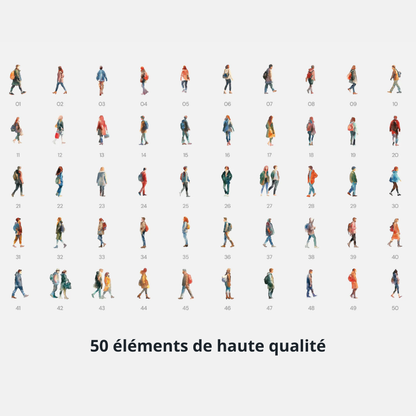 Pack de personnages en aquarelle