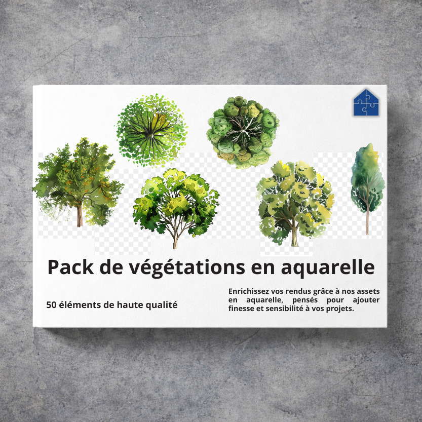 Pack de végétations en aquarelle