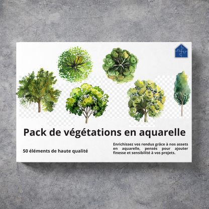 Pack de végétations en aquarelle
