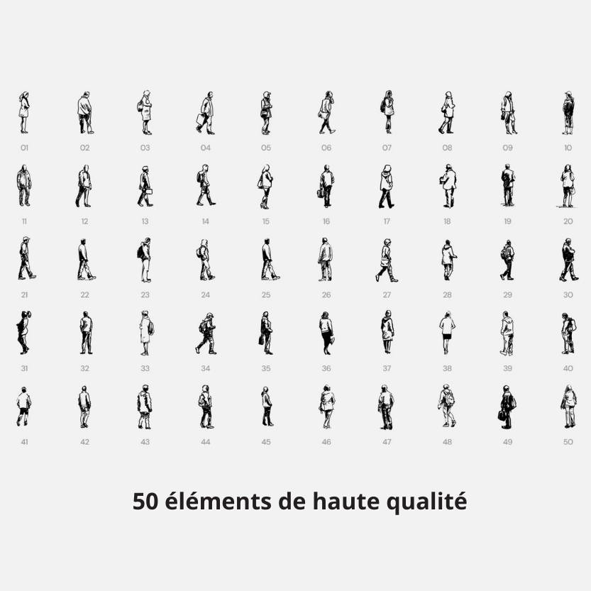 Pack de silhouettes dessinées