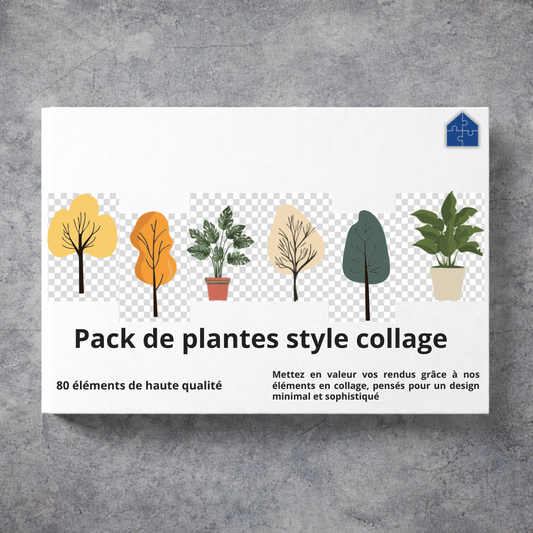 Pack de plantes style collage