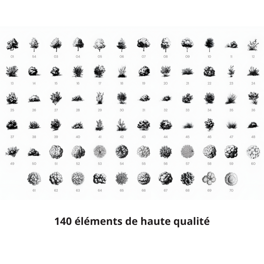 Pack de plantes et arbres