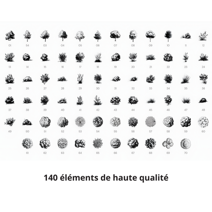 Pack de plantes et arbres