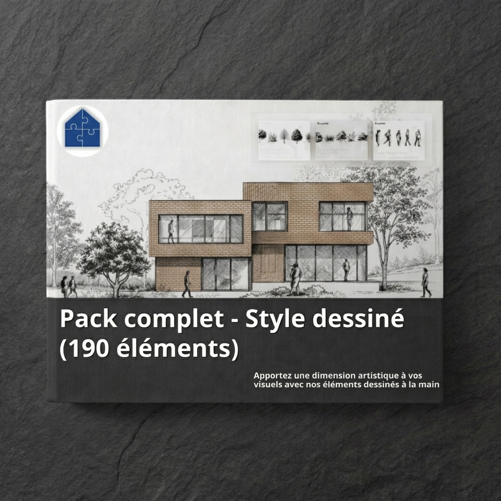 Pack complet - Style dessiné (190 éléments)