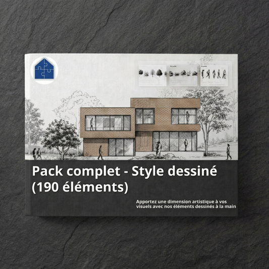 Pack complet - Style dessiné (190 éléments)